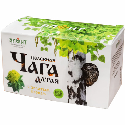 Целебная ЧАГА Алтая с ЗОЛОТЫМ КОРНЕМ