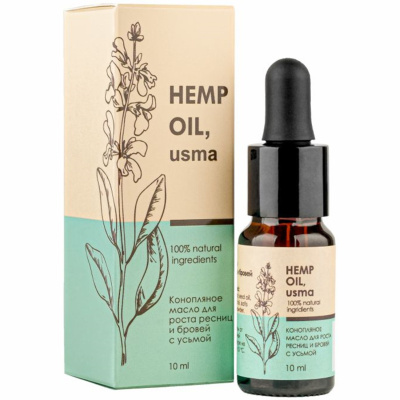 МАСЛО КОНОПЛЯНОЕ ДЛЯ РОСТА РЕСНИЦ И БРОВЕЙ с усьмой